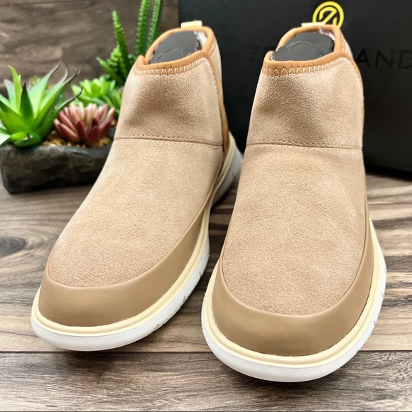NIB Cole Haan Zerogrand Water Resistant Bootie Birch Beige Suede Leather - Picture 7 of 16